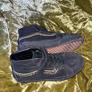 Vans hi top with leopard print